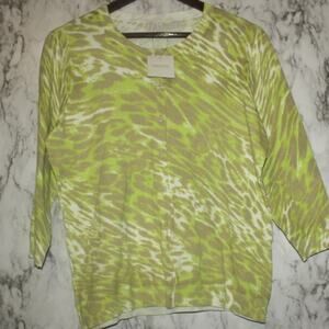 Animal Print Button Up Cardigan NWT Medium ~ Madison‎ Career Office Wear